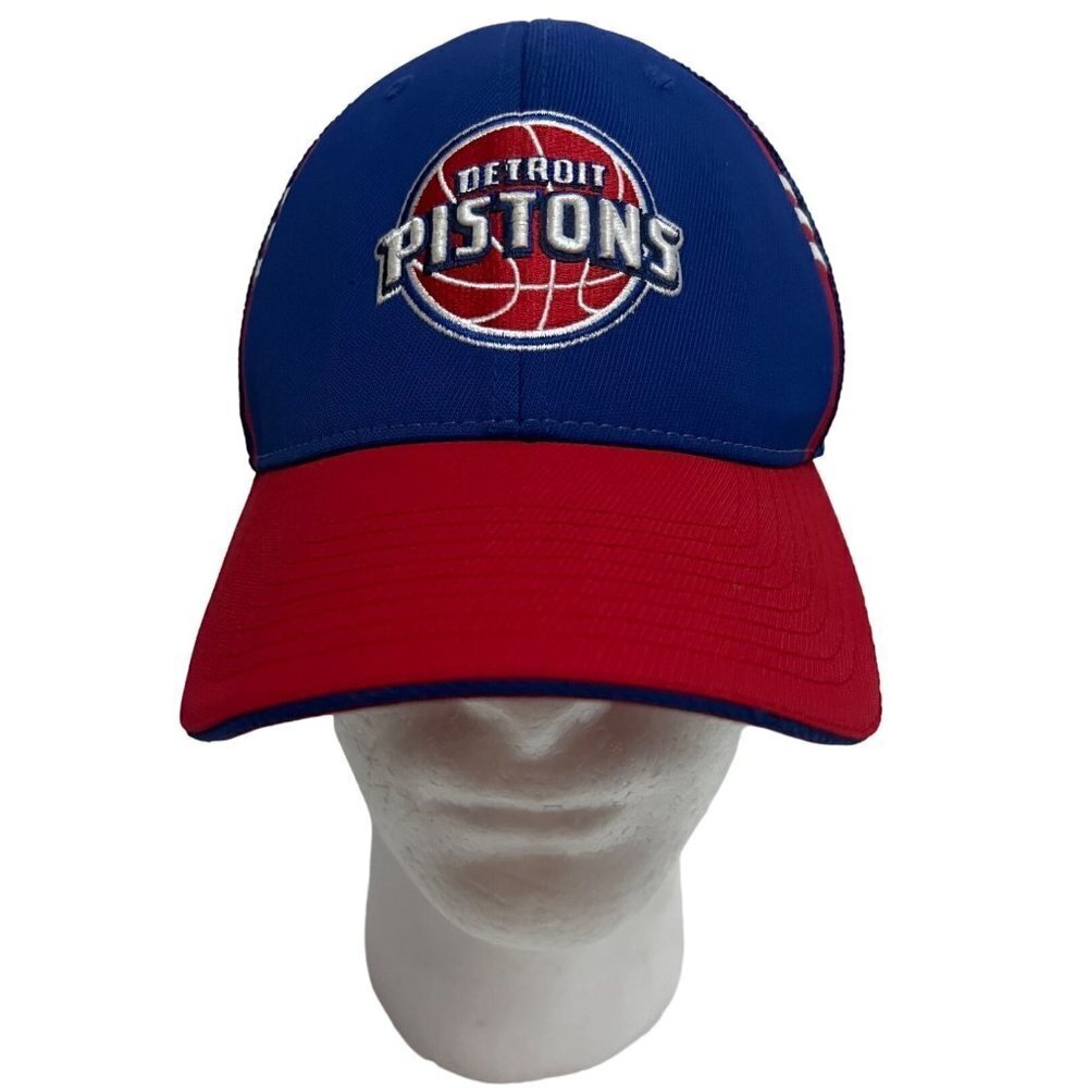 NBA Detroit Pistons Adidas Colorblock Trucker Mesh Snapback Hat Cap
